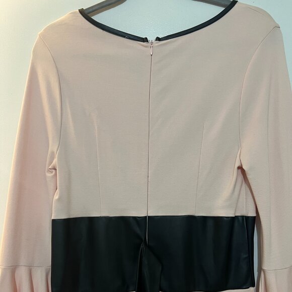 Venus - Stretch Bell Sleeves Belted Dress - Pink/Black - Size 8 - Picture 7 of 7